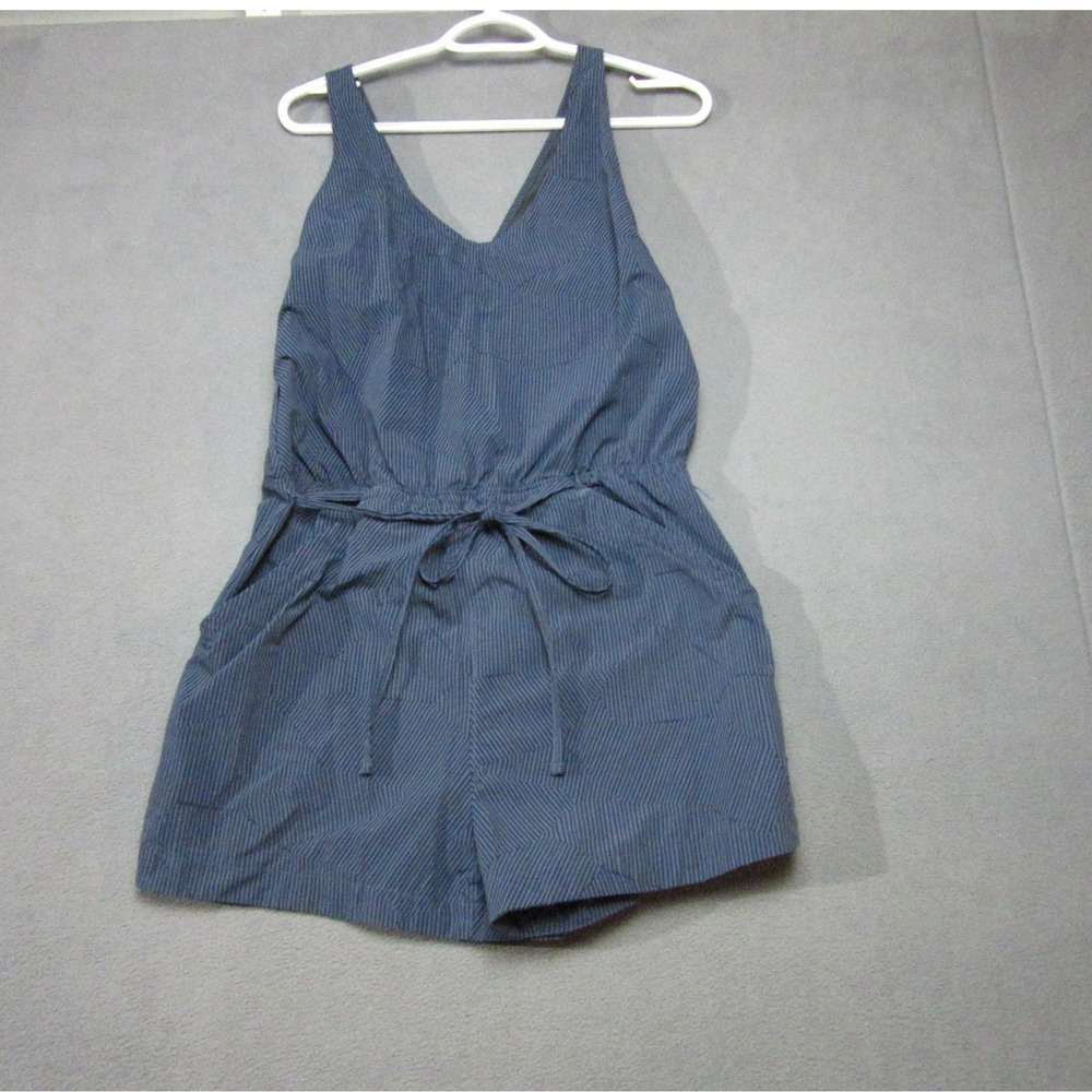 Mountain Hardwear Romper Womens Medium Blue Dynama Striped Activewear V Neck